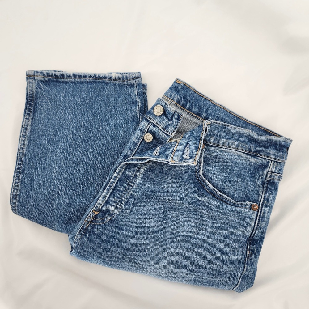 Gap Womens Straight Leg Jeans Size 14 Button Fly High Rise Capsule Everyday